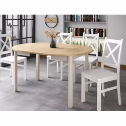 Stół okrągły rozkładany DANTE 102/144x102 - dąb cremona torro/kaszmir