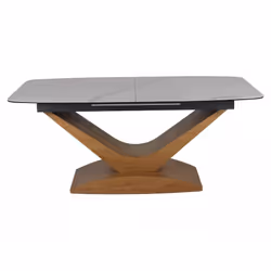 Stół rozkładany DOLCE CERAMIC 180/240x95 - biały mat/dąb
