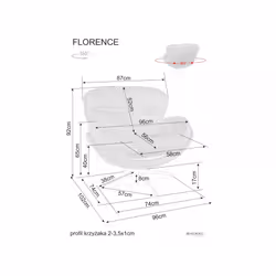 Fotel obrotowy FLORENCE Raven - szary Raven 07