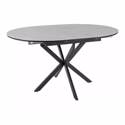 Stół okrągły rozkładany GASTON CERAMIC 100/135x100 - biały/czarny