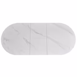 Stół owalny rozkładany GASTON CERAMIC 140/180x80 - biały/czarny