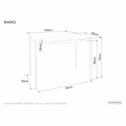 Stół MARIO 100x60 - złamana biel