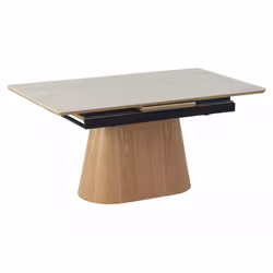 Stół rozkładany MONACO 160/200x90 - beżowy mat/dąb