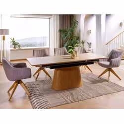 Stół rozkładany MONACO 160/200x90 - beżowy mat/dąb
