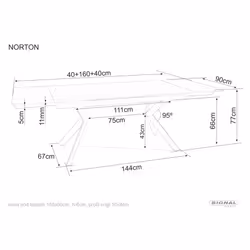 Stół rozkładany NORTON 160/240x90 - czarny mat