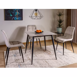 Stół RION 80x80 - biały połysk/czarny mat