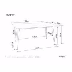 Stół RION 160x90 - czarny mat