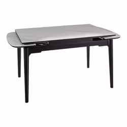 Stół rozkładany SENTO 120/180x80 - biały połysk/czarny mat