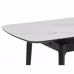 Stół rozkładany SENTO 120/180x80 - biały połysk/czarny mat