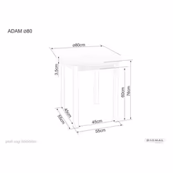 Stół okrągły ADAM 80 cm - dąb artisan/czarny mat
