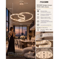 MOOSEE Lampa wisząca WAVE 160A - chrom