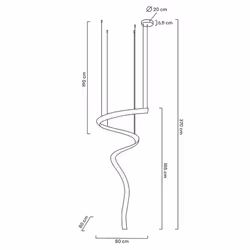 MOOSEE Lampa wisząca WAVE CORDON 1A - chrom