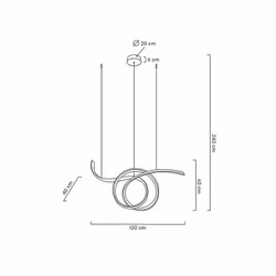 MOOSEE Lampa wisząca WAVE 120 - złoty