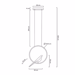 MOOSEE Lampa wisząca BIRD - złoty