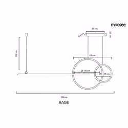 MOOSEE Lampa wisząca RAGE - złoty
