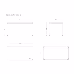 Biurko NOBE MANAGER DESK 150x80 - biały/szary