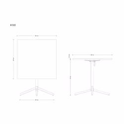 Stolik z odchylanym blatem NEXUS 80x80 - orzech/czarny