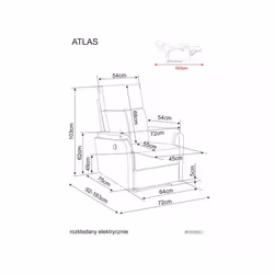 Fotel rozkładany ATLAS Raven - brązowy