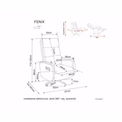 Fotel rozkładany FENIX Raven - brązowy