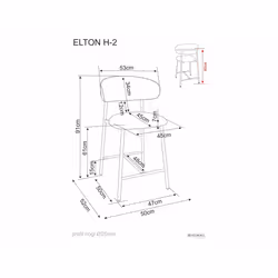 Hoker tapicerowany ELTON H-2 - beżowy Noelle 30/orzech