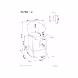 Hoker tapicerowany KIOTO H-2 - jasny beżowy/kaszmir