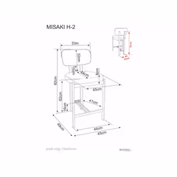 Hoker tapicerowany MISAKI H-2 - beżowy/kaszmir
