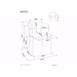 Krzesło tapicerowane KIOTO D - beżowy/orzech