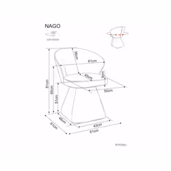 Krzesło tapicerowane obrotowe NAGO Noelle - beżowy