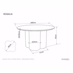 Ława okrągła ROSALIA 80 cm - dąb