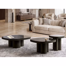 Ława STELLA B 75x75 - czarny połysk/miedziany