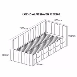 Łóżko ALFIE Raven 120x200 - beżowy Raven 24