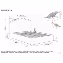 Łóżko z pojemnikiem FLORENCJA Raven 140x200 - ciemny beżowy Raven 30