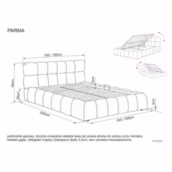 Łóżko z pojemnikiem PARMA Velvet 160x200 - ciemny beżowy Bluvel 40