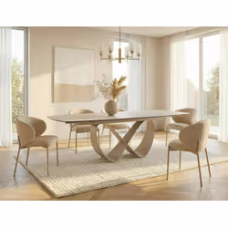 Stół rozkładany INFINITY CERAMIC 160/240x95 - beżowy/kaszmir