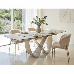 Stół rozkładany INFINITY CERAMIC 160/240x95 - beżowy/kaszmir