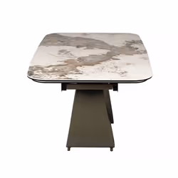 Stół rozkładany INFINITY CERAMIC 160/240x95 - biały połysk/miedziany