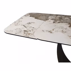 Stół rozkładany INFINITY CERAMIC 160/240x95 - biały połysk/miedziany