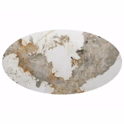 Stół owalny rozkładany MAROCCO CERAMIC 160/200x90 - biały połysk/orzech