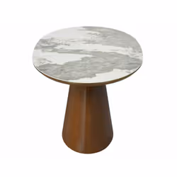 Stół owalny rozkładany MAROCCO CERAMIC 160/200x90 - biały połysk/orzech