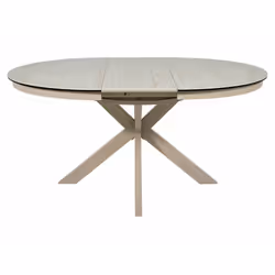 Stół okrągły rozkładany PORTO CERAMIC 120/160x120 - beż mat/kaszmir