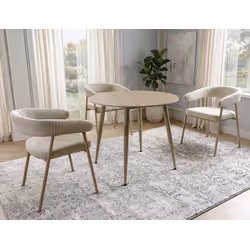Stół okrągły RION 90 cm - beż mat/kaszmir