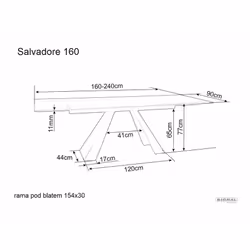 Stół rozkładany SALVADORE CERAMIC 160/240x90 - beż mat/kaszmir