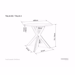 Stół okrągły TALIA 90 cm - beż mat/kaszmir