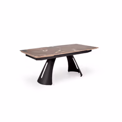 Stół rozkładany MARVIN 180/260x95 - bordowy marmur/czarny