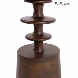 Stolik drewniany okrągły BRERA 46 cm - brązowy