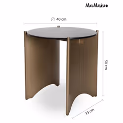 Stolik boczny okrągły MANTA 50 cm - brązowy/złoty