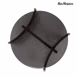 Stolik boczny okrągły MANTA 50 cm - brązowy/złoty