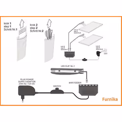 Oświetlenie 5 LED niebieskie High Glossy Furniture