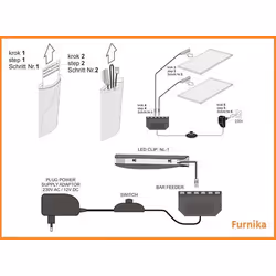 Oświetlenie LED 6 punktowe zielone, High Glossy Furniture