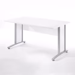 Biurko PRIMA 150 z elektryczną regulacją nóg - biały/szary